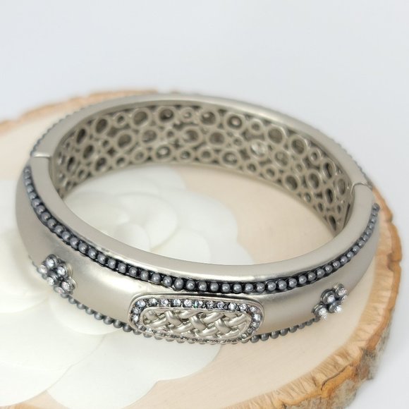 NWT Art Deco Pave CZ Hinged Magnetic Cuff Bangle - Picture 12 of 15